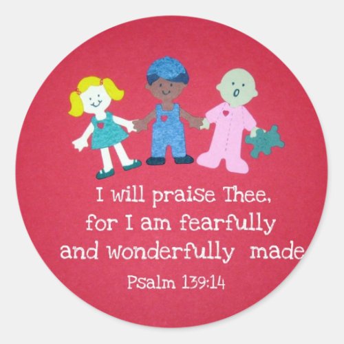 Psalm 13914 classic round sticker