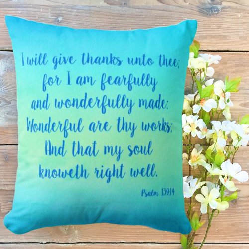 Psalm 13914 Encouraging Bible Verse  Throw Pillow