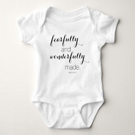 Psalm 139:14 "fearfully And Wonderfully Made" Baby Bodysuit