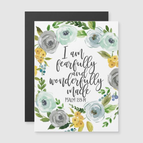 Psalm 13914 Fearfully and Wonderfully magnet card