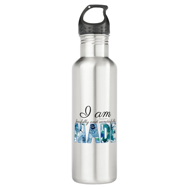 Psalm 139:14 Fearfully & Wonderfully Made Stainless Steel Water Bottle (Front)