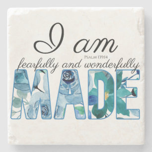 Psalm 139:14 Fearfully & Wonderfully Made Stone Coaster