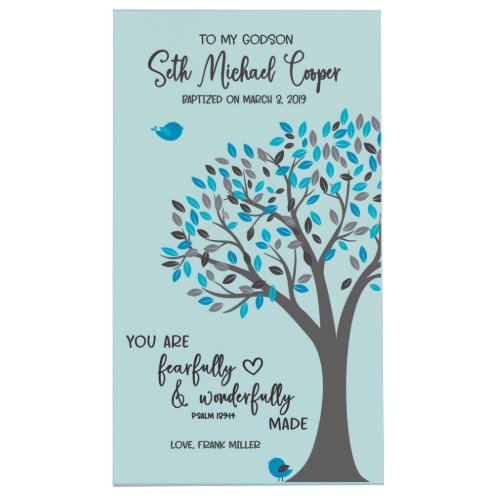 Psalm 13914 Godsons Blue Wooden Wall Sign