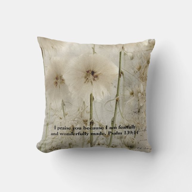 Psalm 139: 14 Throw Pillow (Front)