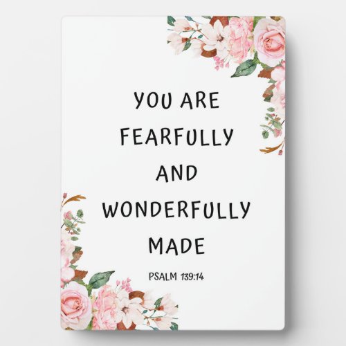 Psalm 13914 You Are Fearfully And Wonderfully Plaque