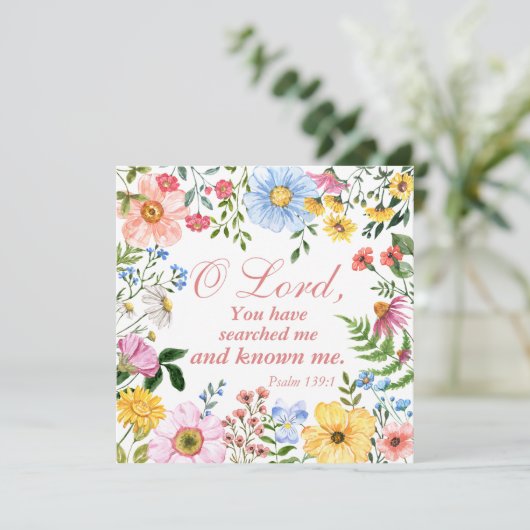 Psalm 139:1 Floral Bible Scripture Christian (Standing Front)