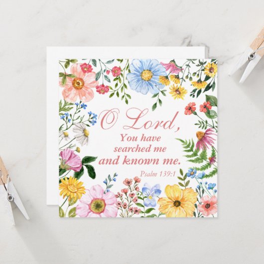 Psalm 139:1 Floral Bible Scripture Christian (Front/Back In Situ)