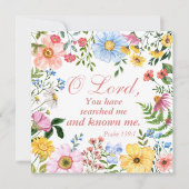 Psalm 139:1 Floral Bible Scripture Christian (Front)
