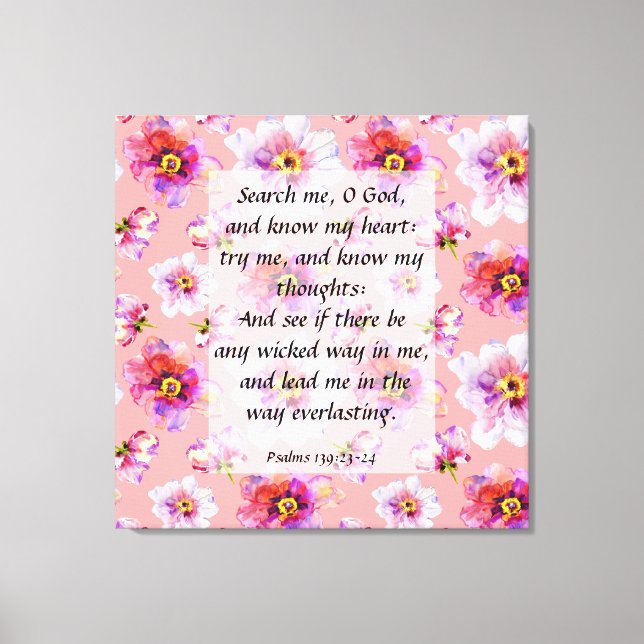 Psalm 139:23-24 Canvas Print (Front)