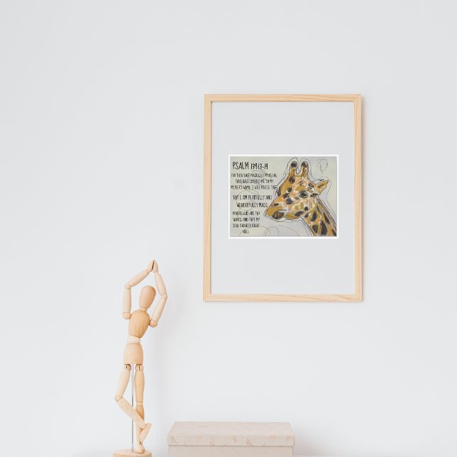 Psalm 139 Bible Quote Giraffe Poster (Creator Uploaded)