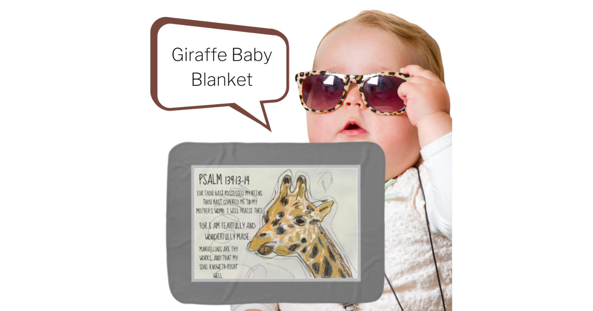 Giraffe Baby Blanket Greatest Adventure Blanket Monogram 