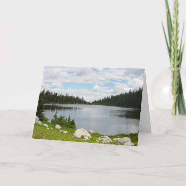 Psalm 13:5-6 Scenic Mountain Lake Greeting Card (Front)
