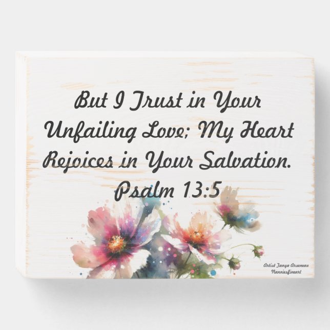 Psalm 13:5  wooden box sign (Front Horizontal)