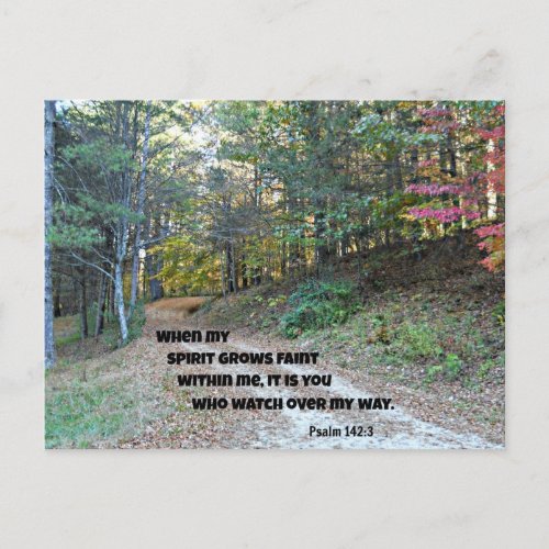 Psalm 1423 When my spirit grows faint Postcard