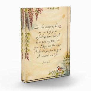 Psalm 143:8 Christian Bible Verse Art Photo Block