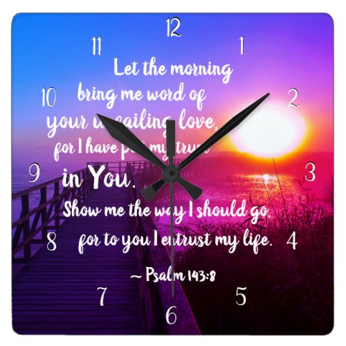 Psalm 143:8 Word of Your unfailing Love, Scripture Square Wall Clock