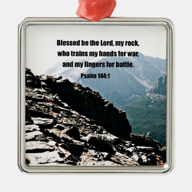 Psalm 144:1  Blessed  be the Lord... Metal Ornament (Front)