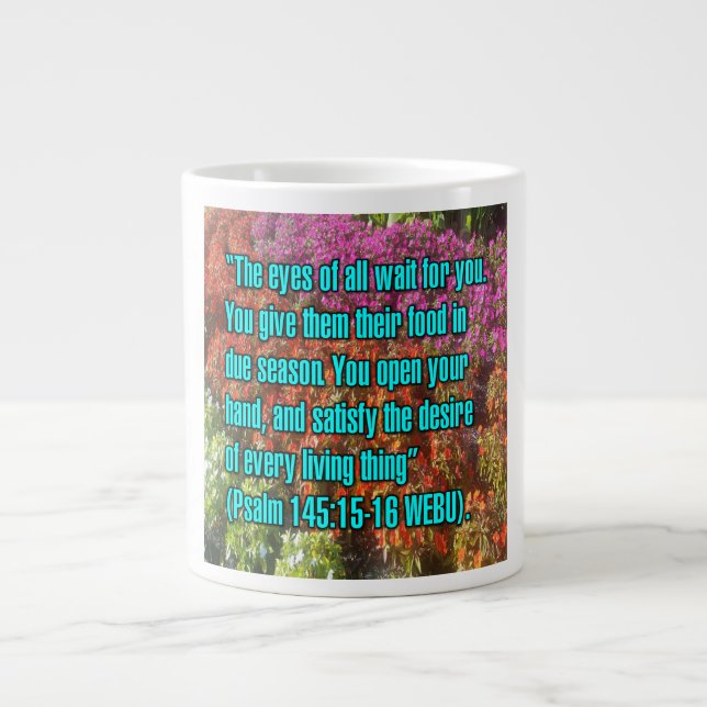 Psalm 145:15-16 WEBU Mug (Front)