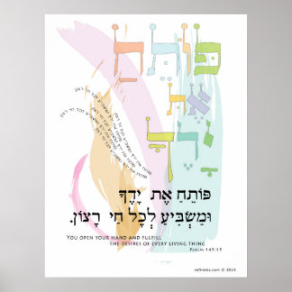 Psalm 145:15 "You Open Your Hand" Poster
