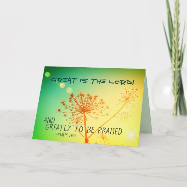 Psalm 145:3 Great is the Lord, Bible Verse card (Front)