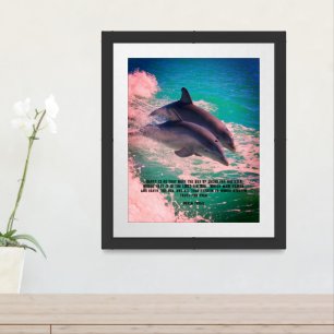 Psalm 146 Dolphins Print, (Matte) Framed Art