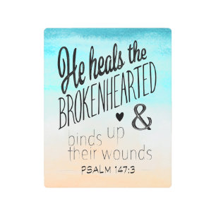 Psalm 147:3 A Message of Hope and Healing Metal Print