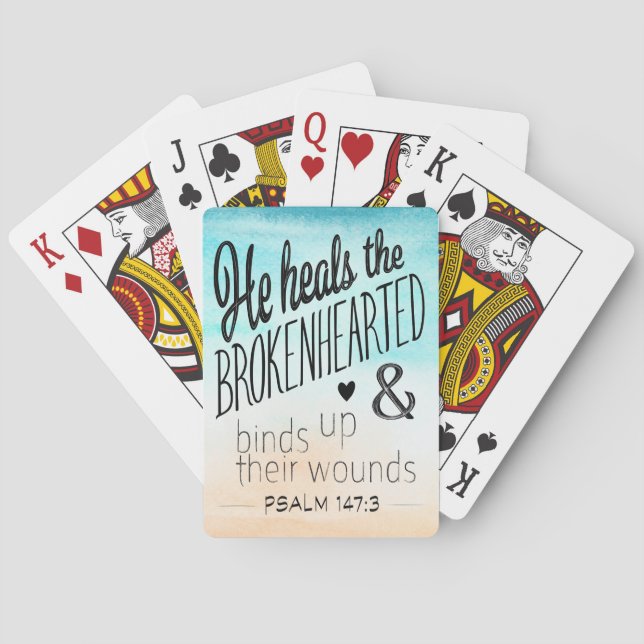 Psalm 147:3 He Heals the Brokenhearted Poker Cards (Back)