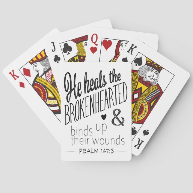 Psalm 147:3 He Heals the Brokenhearted Poker Cards (Back)