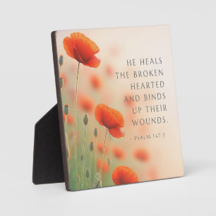 Psalm 147:3 He Heals the Brokenhearted Scripture Plaque