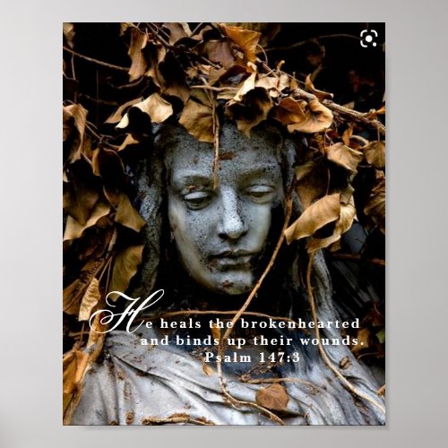 Psalm 1473 Mourners Script Quality Canvas 8 x 10 Poster