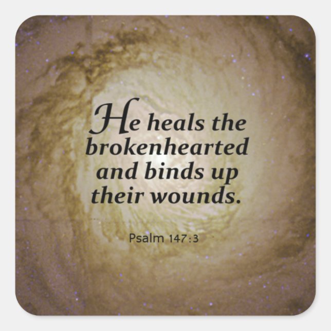 Psalm 147:3 square sticker (Front)