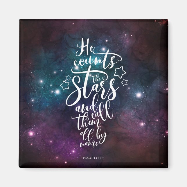 Psalm 147:4 He Counts the Stars Magnet (Front)