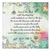 Psalm 147:7-9  poster
