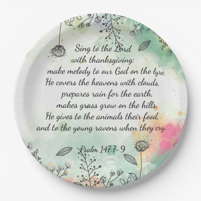 Psalm 147  paper plates (Front)