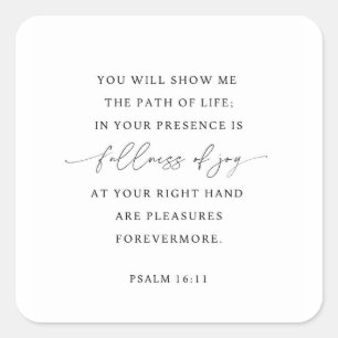 Psalm 16:11 Fullness of Joy Square Sticker