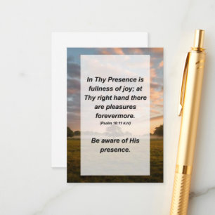 Psalm 16:11 In Thy presence is fullness of joy Enclosure Card