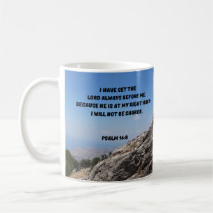 Psalm 16:8 Christian Bible Verse Coffee Mug