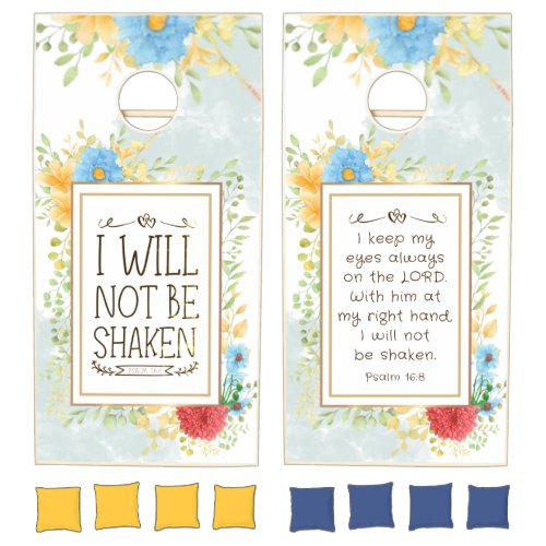 Psalm 16 8 I Will Not be Shaken Bible Christian  Cornhole Set