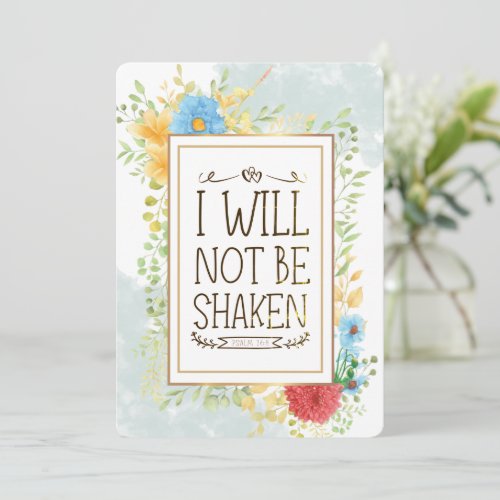 Psalm 16 8 I Will Not be Shaken Bible Verse Card