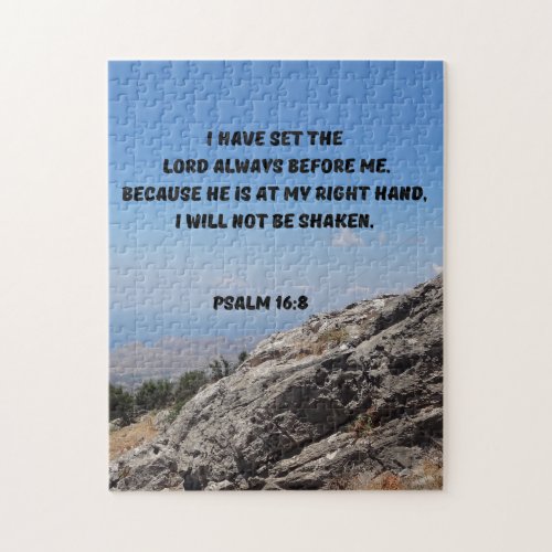 Psalm 16 Bible Verse I Will Not Be Shaken Jigsaw Puzzle