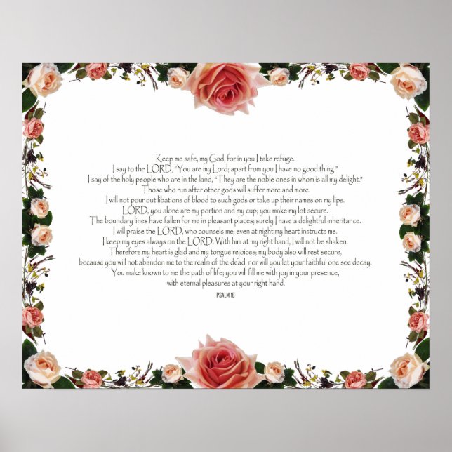 Psalm 16, Bible Verse Poster (Front)