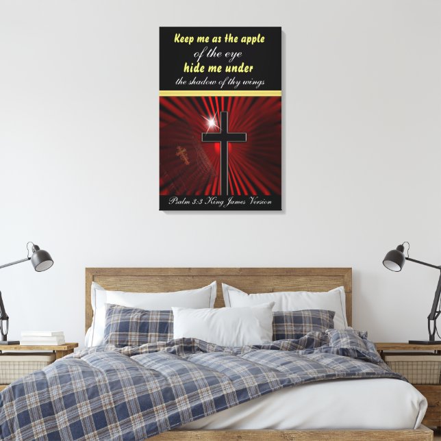 Psalm 17:8 Keep me as the apple of the eye... Canvas Print (Insitu(Bedroom))