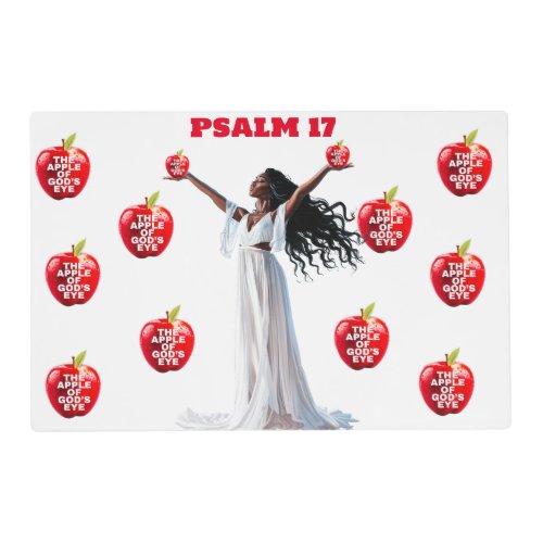 Psalm 17 The Apple Of Gods Eye Red And White Placemat