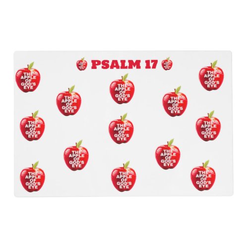 Psalm 17The Apple Of Gods Eye Red Apples _White Placemat