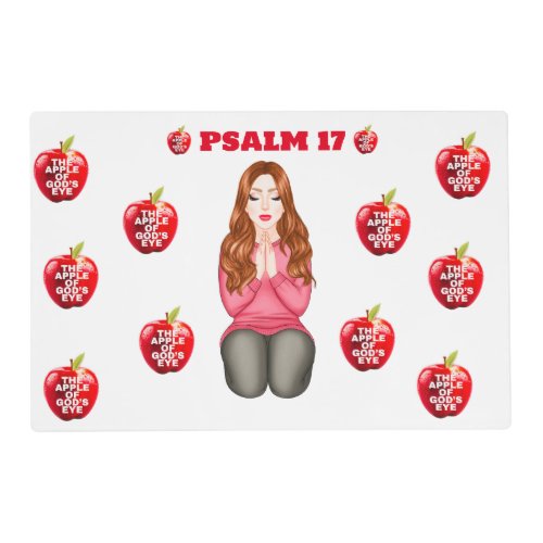 Psalm 17The Apple Of Gods Eye Red Apples _White Placemat