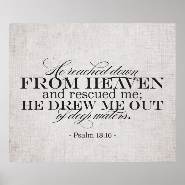 Psalm 18:16 poster (Front)
