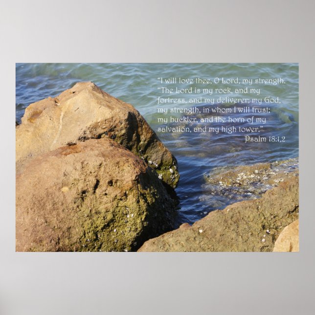 Psalm 18:1,2 Scripture Print (Front)