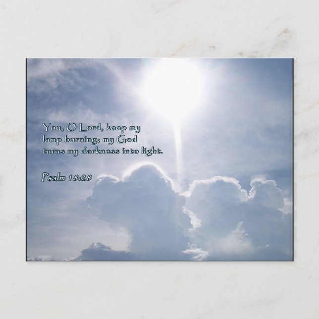 Psalm 18:28 Shining Clouds Postcard (Front)