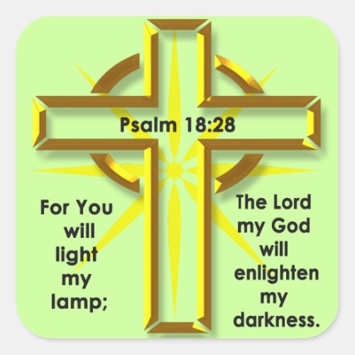 Psalm 1828 square sticker