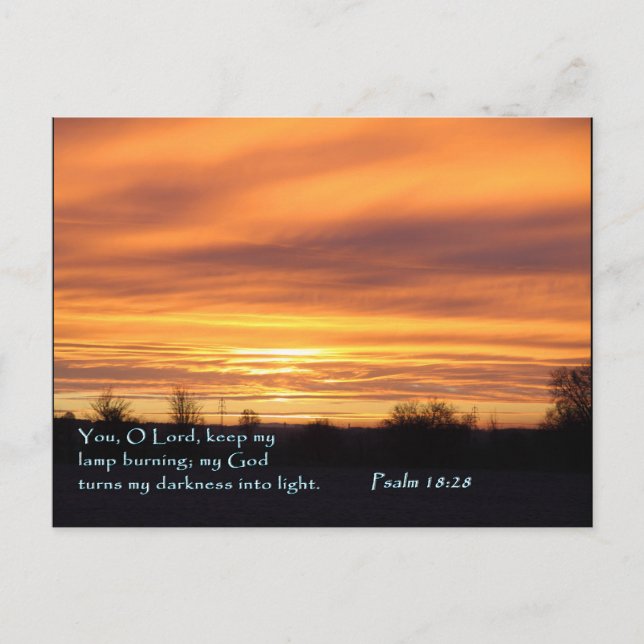 Psalm 18:28 Sunrise Postcard (Front)